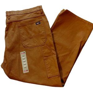 DICKIES Carpenter Pants  Brown Duck  Men's 44 x 30  Dungarees  NEW  Cotton Blend